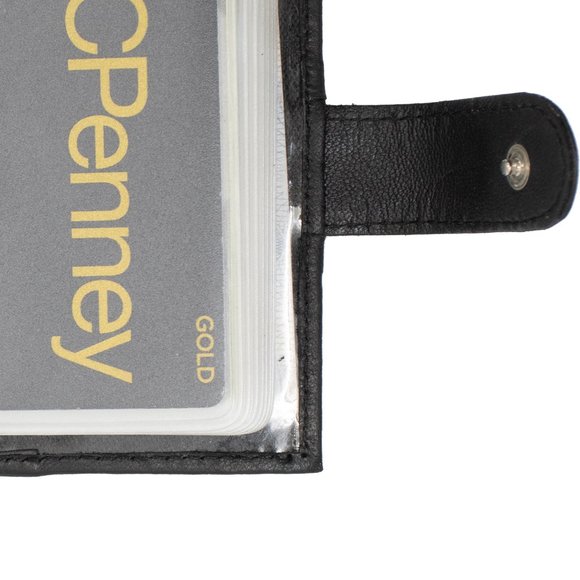 Genuine Leather Men Credit Card Holder, Black - Picture 10 of 11